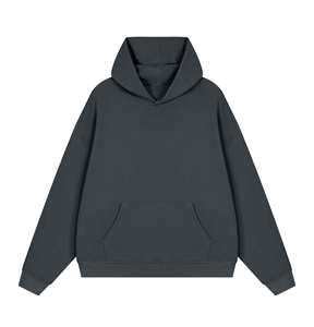 เสื้อฮู้ดสีเบจแบบยูนิเซ็กซ์ ทรงปกติ ผ้าฟลีซคอตตอน 100% มีกระเป๋าหน้า สไตล์วินเทอร์ แนวอาร์แวน์ทการ์ด ลายดิจิตอลเรียบๆ - Product Image 1