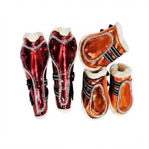 Protège-tendons en cuir verni pour chevaux, protections de jambes pour l'équitation, couleur personnalisée, équipement équestre - Product Image 6