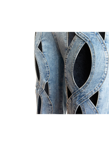 High Waist Wide Leg Denim Pants Women Plus Size Hollow Out Stonewashed Sexy Club Style Full Length Jeans Summer Fashion - Product Image 4