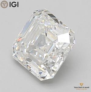 เพชร CVD ผลิตในห้องปฏิบัติการ พร้อมใบรับรอง IGI สี E ความสะอาด VS2 รูปทรง ASSCHER น้ำหนัก 1.50 กะรัต ดีไซน์แหวนล่าสุดสำหรับผู้หญิง - Product Image 5