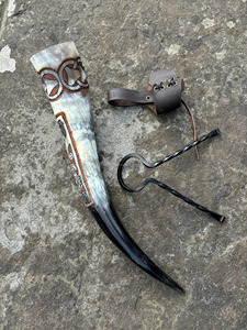 400ml de capacidad tallado vikingo beber cuerno Original genuino antiguo vikingo cuerno nuevo estilo beber cerveza cuerno Falak World Export - Product Image 4