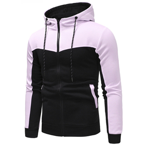 <b>Men's</b> Gray Hooded Tracksuit Full Sleeve Zipper Casual Jogging Suit Solid Color Polyester Cotton Autumn Wear - Product Image 5