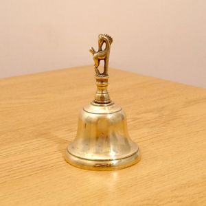 Campana de mano de latón de estilo antiguo de calidad superior y exquisita, con mango de metal, para profesores, decoración del hogar y colecciones clásicas. - Product Image 2