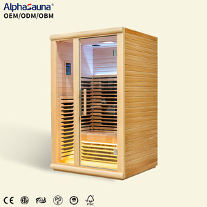 Sauna Inframerah Modern untuk 1 Orang dengan Terapi Warna Spektrum Penuh dan Uap Kering, Terbuat dari Kayu Hemlock Solid, Kapasitas 2 Orang - Product Image 1