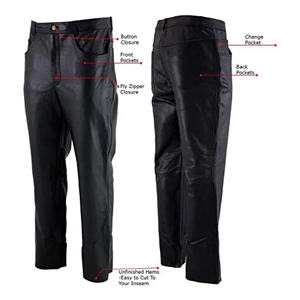 Pantalones de Hombre Más Vendidos 2026, Cuero Genuino de Vaca, Corte Recto, Cintura Media, Casuales, Impermeables, Estilo Urbano, Hechos en Fábrica - Product Image 2
