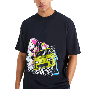 เสื้อยืดโอเวอร์ไซส์ดีไซน์ไหล่ตกพร้อมโลโก้ OEM ราคาโรงงาน ผลิตตามสั่ง เสื้อยืดพิมพ์ลายสำหรับผู้ชาย มีจำหน่าย - Product Image 3