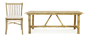Modern Eco-friendly <b>Bamboo</b> Dining <b>Table</b> with Knock-down Design for Home Kitchen Hotel Villa Courtyard Use - Product Image 4