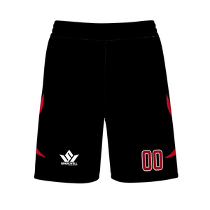 Conjunto de Uniforme de Baloncesto Sublimado Personalizado, Negro y Rojo, Nombre del Equipo 00, Secado Rápido, Poliéster, Unisex, Corte Atlético para Adultos, Cuello en V, Sin Mangas - Product Image 6