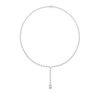 สร้อยคอทองคำ 14K รูปไข่ประดับเพชรเลี้ยงในห้องปฏิบัติการสำหรับผู้หญิง สวมใส่ได้ในที่ทำงาน |   เพชรที่เพิ่งเพาะเลี้ยง - Product Image 3