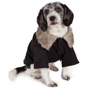 Cappotto in Lana per Animali Domestici con Bottoni e Colletto in Finta Pelliccia alla Moda Ispirato allo Stile della Guardia Costiera - Product Image 2