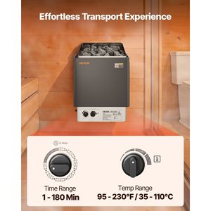 Stufa Elettrica per Sauna 2KW AC 120V con Staffa Pre-Forata, Adatta per Saune da 52.9-88.2 Piedi Cubi - Product Image 5