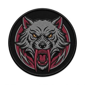 Parche Termoadhesivo Personalizado de Colmillos de Vampiro y Calavera, Insignia Bordada Circular con Cruz Roja para Chalecos de Motociclista, Ropa Gótica y Chaquetas - Product Image 3