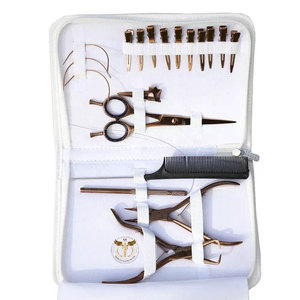Professional Rose Gold Hair Extension Tools Kit – Micro Ring Beads Loop <b>Needle</b> <b>Threader</b> Crochet Hook Pliers Set for Salon Use - Product Image 5