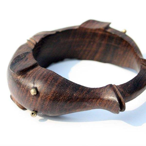Brazalete de Madera de Diseño Personalizado, Pulsera de Madera Hecha a Mano con Flores, Brazalete de Madera - Product Image 4