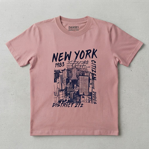 <b>Men's</b> <b>Pink</b> <b>T</b>-<b>Shirt</b> Short Sleeve O-Neck Casual Jersey Cotton Printed Regular Fit - Product Image 1