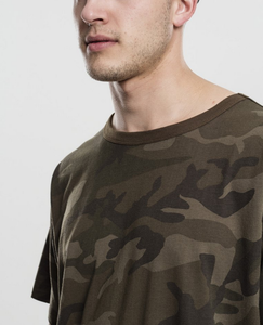 T-shirt camouflage surdimensionné pour homme, 100 % coton épais 240 GSM, coupe décontractée, fabrication OEM, vente en gros, logo personnalisé - Product Image 4