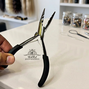 Pinzas Profesionales Personalizadas de Alta Calidad para Extensiones de Cabello, 3 Orificios, Acero Inoxidable, Agarre Suave, Punta Plateada, Multifunción, para Cuentas - Product Image 2