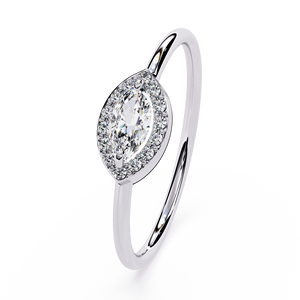 Anillo de Compromiso Clásico con Diamante Cultivado en Laboratorio de Corte Redondo, con Engaste de Seis Puntas en Oro de 10K, Estilo Moderno - Product Image 3