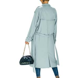 <b>Double</b> <b>Breasted</b> Trench <b>Coat</b> <b>Womens</b> Long Belted Windbreaker Elegant Autumn Winter Outerwear Custom Logo - Product Image 3