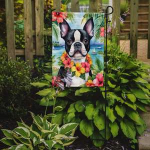 Boston Terrier Luau Jardin Drapeau Multicolore Décoratif Yard Drapeau Bannière pour Patio Illustration pour Lits De Fleurs et Boîte Aux Lettres Décor - Product Image 2