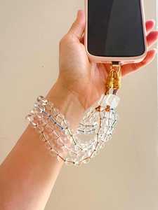 สายคล้องมือประดับลูกปัดใส ดีไซน์มินิมอล คริสตัลสวยงาม สายคล้องคอแบบใส ลูกปัดแก้วใส สีพาสเทลอ่อนหวาน สวยหรู - Product Image 4