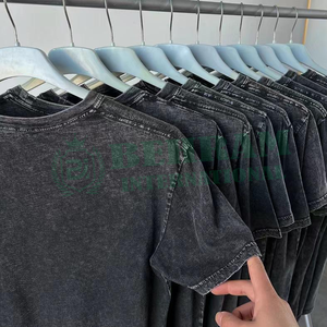 Camiseta Oversize para Hombre, 100% Algodón, Cuello Redondo, Manga Corta, Color Sólido, Estilo Casual, Lavado Ácido, Corte Regular, Transpirable, Tejido de Punto - Product Image 4