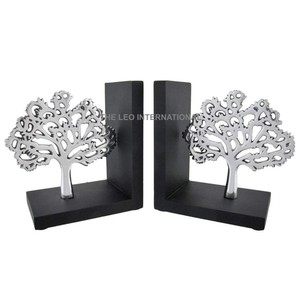 Par de Sujetalibros con Forma de Árbol, Decoración de Mesa, Sujetalibros de Aluminio de Alta Calidad para Biblioteca, Superventas - Product Image 1