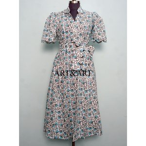 Vestido Moderno Casual de Manga Corta para Fiesta, Estilo Dulce y Elegante para Mujer, Estampado a Mano, de Algodón, Tipo Canguro, Cómodo y Corto - Product Image 1
