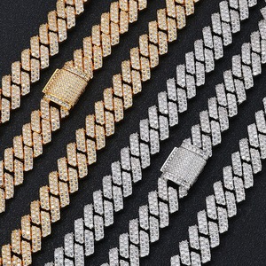 Cadena Cubana de Plata 925 con Diamantes Moissanite de Alto Brillo, Diseño de Joyería Hip Hop, Disponible para la Venta, Exportador Indio - Product Image 3