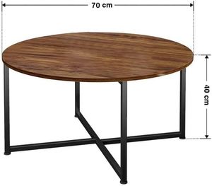 Table basse ronde extensible en bois au design moderne et table à cocktails avec panneaux décoratifs pour salon, chambre et bureau à domicile - Product Image 2