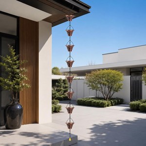 Cadena de Lluvia Artística de Metal, Alternativa a las Fuente de Agua Decorativas - Product Image 2