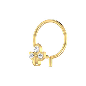 เครื่องประดับเจาะจมูก SOLITAIREKART ทอง 14k ดีไซน์ดอกเฟลอร์เดลิส ประดับเพชรธรรมชาติ 0.035 กะรัต - Product Image 4