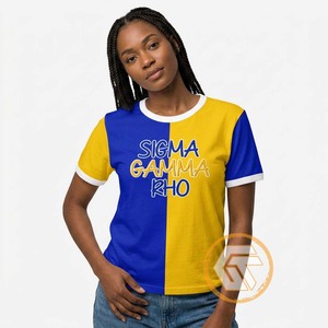 เสื้อยืดชมรมหญิงซิกมาแกมมาโร ขายส่ง ผ้าฝ้ายเจอร์ซีย์ 100% ระบายอากาศได้ดี แห้งเร็ว เหมาะสำหรับฤดูร้อน เสื้อผ้าสไตล์กรีก - Product Image 4
