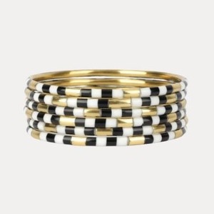 Juego de brazaletes de moda, 6 piezas, juego de brazaletes de latón con diseño tradicional, chapado en oro, accesorios de joyería hechos a mano para mujer - Product Image 5