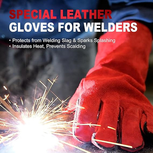 MaxiPact Heavy Duty 12Inch Welding 100% <b>Wool</b> Fire/Heat Resistant Warehouse Animal Handling Protective Work <b>Gloves</b> Touchscreen - Product Image 5