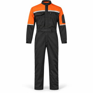 Combinaison de travail réfléchissante pour hommes, combinaison de mécanicien, tenue de travail industrielle, poignets ajustables, logo personnalisé, uniforme d'atelier, col montant - Product Image 4