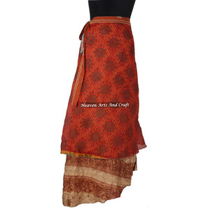 Hot-Sale Ladies Latest <b>Wrap</b> <b>Skirt</b> Design in Summer 2 Layer Reversible Magic Silk Saris <b>Wrap</b> Long <b>Skirt</b> Silk Long <b>Wrap</b> <b>Skirts</b> - Product Image 5
