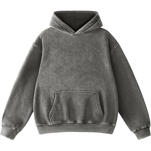 Sudadera con capucha para hombre azul verde azulado con lavado ácido y mineral, estilo vintage, oversize, streetwear, de forro polar, con hombros caídos - Product Image 4