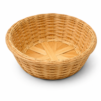 Handgemaakte bamboe opbergmand, rond, geweven, multifunctionele organizer voor huis & keuken