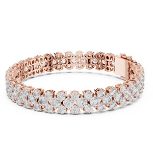 เพชรทรงกลมเพาะเลี้ยงในห้องปฏิบัติการสุดหรู ชุบโรเดียม ทองคำขาว 18 กะรัต ประดับเพชร เหมาะสำหรับใส่ทุกวัน/ใส่ทำงาน งานแต่งงาน งานหมั้น สำหรับผู้หญิง - Product Image 1