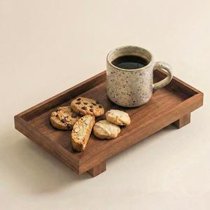 Assiette à fruits en bois massif faite à la main, écologique, style art populaire, plateau à thé, plat à pâtisserie ajouré, plateau porte-serviettes, panier de rangement domestique - Product Image 6