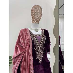 Ensemble de costume de soirée pour femmes avec travail de fil et de séquence - Product Image 3