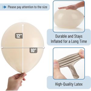 Palloncini per Feste 12 Pollici, Confezione da 54, Bianco Sabbia, Qualità Premium - Product Image 2