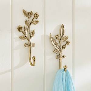 Ganchos de pared de latón antiguo, organizador decorativo para la entrada, solución de almacenamiento hecha a mano para interiores de casas modernas y rústicas - Product Image 3