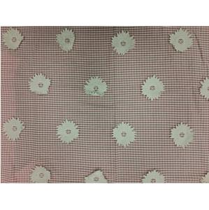 Tela de Algodón Peinado de Primera Calidad, Diseño a Cuadros Rosa y Blanco, Apliques Florales en 3D, Vestidos para Niñas y Mujeres, Prendas Ligeras y Transpirables - Product Image 1