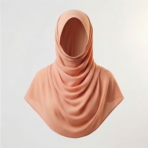 ผ้าคลุมศีรษะชีฟองสีพื้นสำหรับผู้หญิง ระบายอากาศได้ดี เหมาะสำหรับสวมใส่ทุกวัน ผ้าพันคอแบบชาติพันธุ์ตะวันออกกลาง - Product Image 1