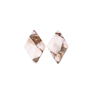 Calcite blanche naturelle, cuivre, 12,7 carats, 20x12 mm, forme de cerf-volant, cabochon, pierre précieuse certifiée, non montée - Product Image 1