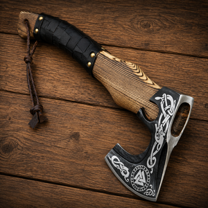 Hache Tomahawk SAZ ENTERPRISES à dos plat en acier au carbone forgé à la main, 19 pouces, manche en bois de frêne pleine longueur, pour l'extérieur, qualité DIY - Product Image 4