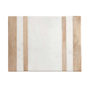 Tabla de cortar de mármol y madera de diseño artesanal, bloques de cortar de madera y mármol, tabla de cortar de madera y piedra a un precio de fábrica muy bajo. - Product Image 1