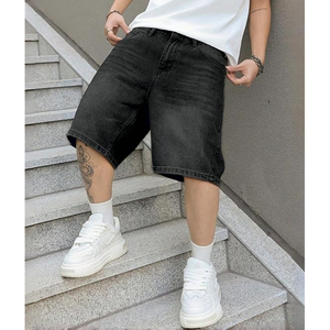Shorts en jean délavé unisexe style streetwear vintage coupe ample en coton, vente en gros, personnalisable OEM - Product Image 3